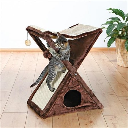 TRIXIE PET PRODUCTS TRIXIE Pet Products 44770 Miguel Fold-and-Store Cat Tower; Beige - Brown 44770